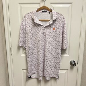 Turtleson White Palm Tree Golf Polo